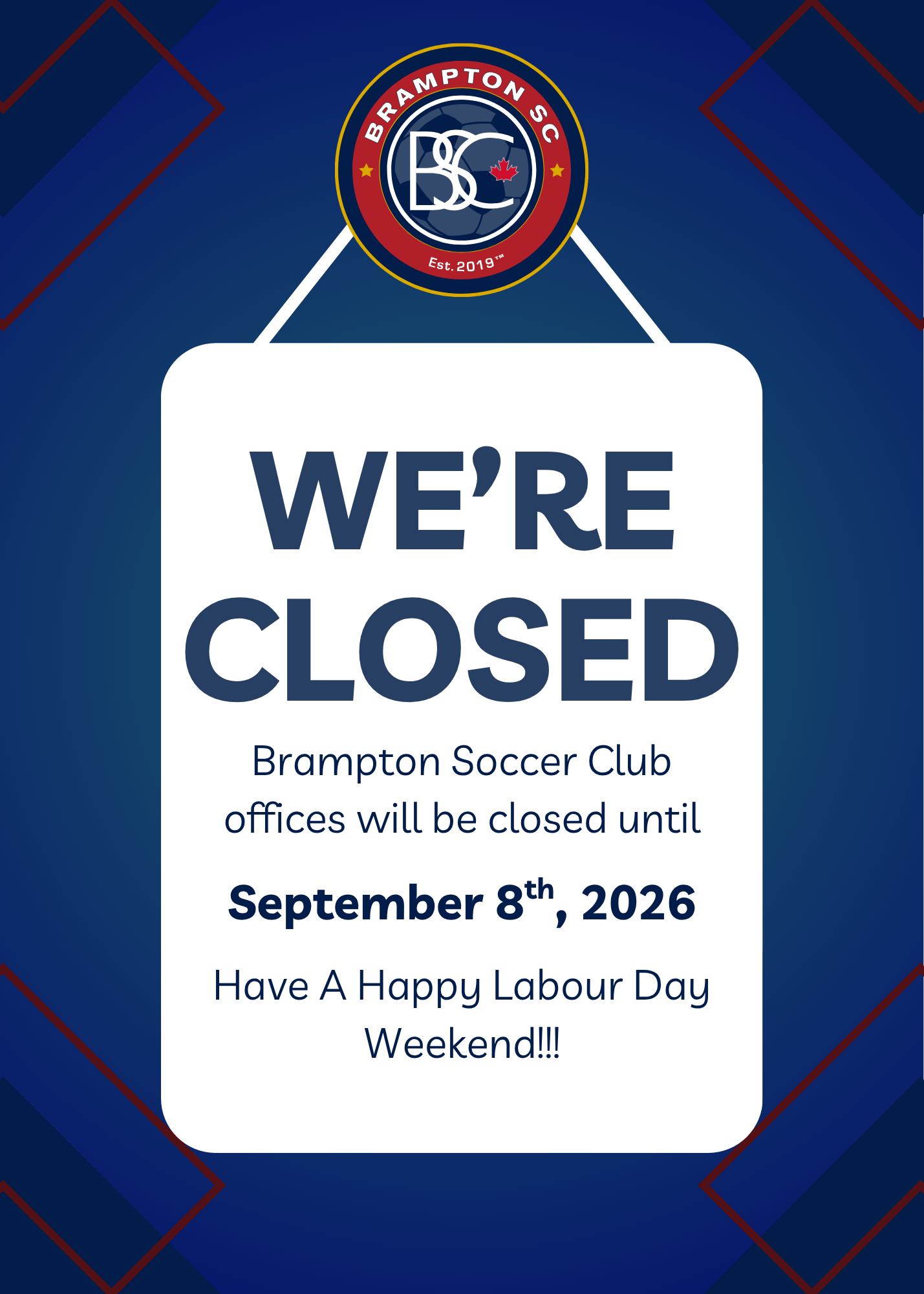 BSC Office Closed Announcement